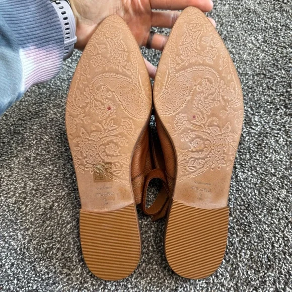 Pilcro Anthropologie Leather Ankle-Strap Flats brown size 9 - Picture 9 of 10
